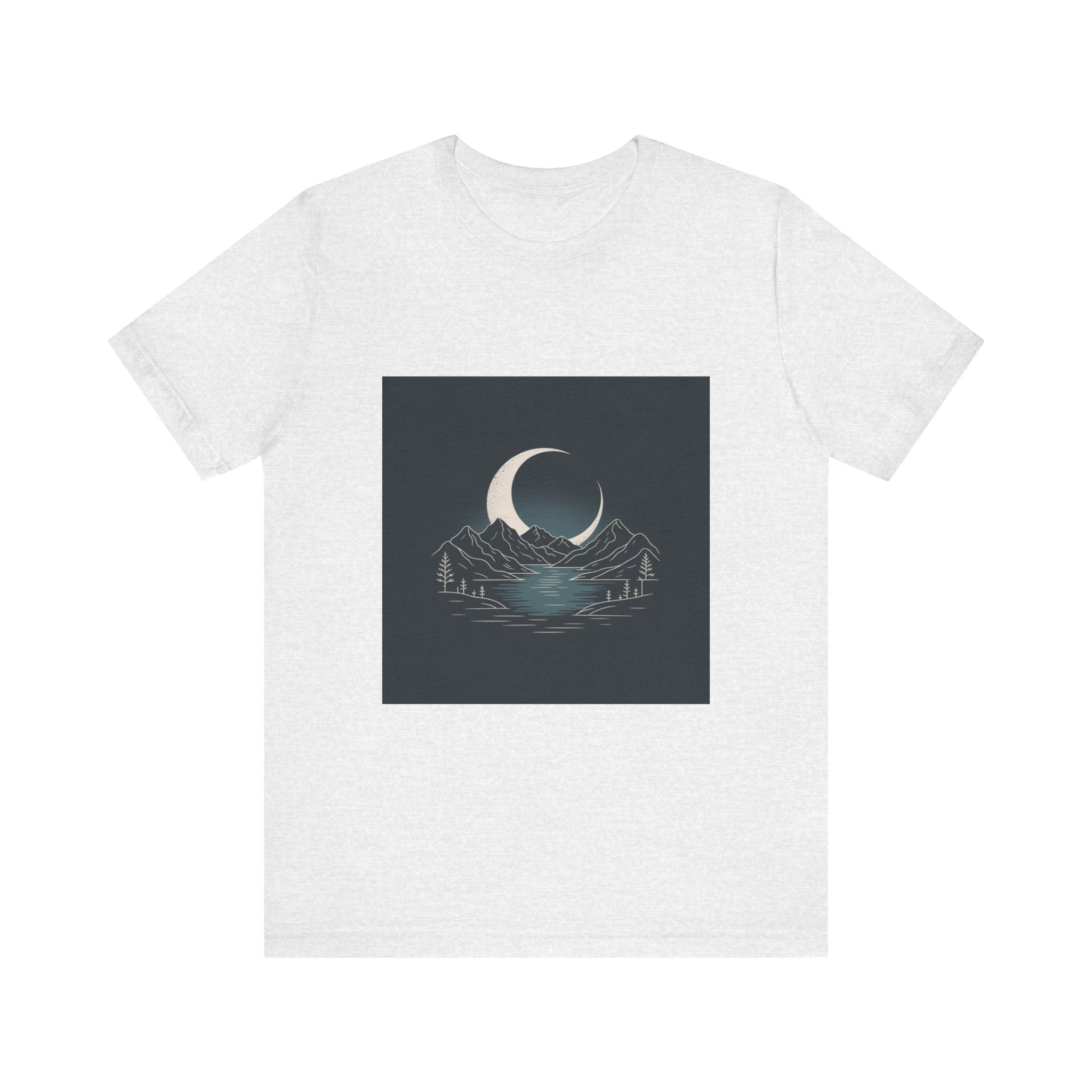 Moonlit Mountains Unisex Tee, Cozy Graphic T-Shirt, Casual Wear for Nature Lovers, Gift for Campers, Perfect for Outdoor Adventures