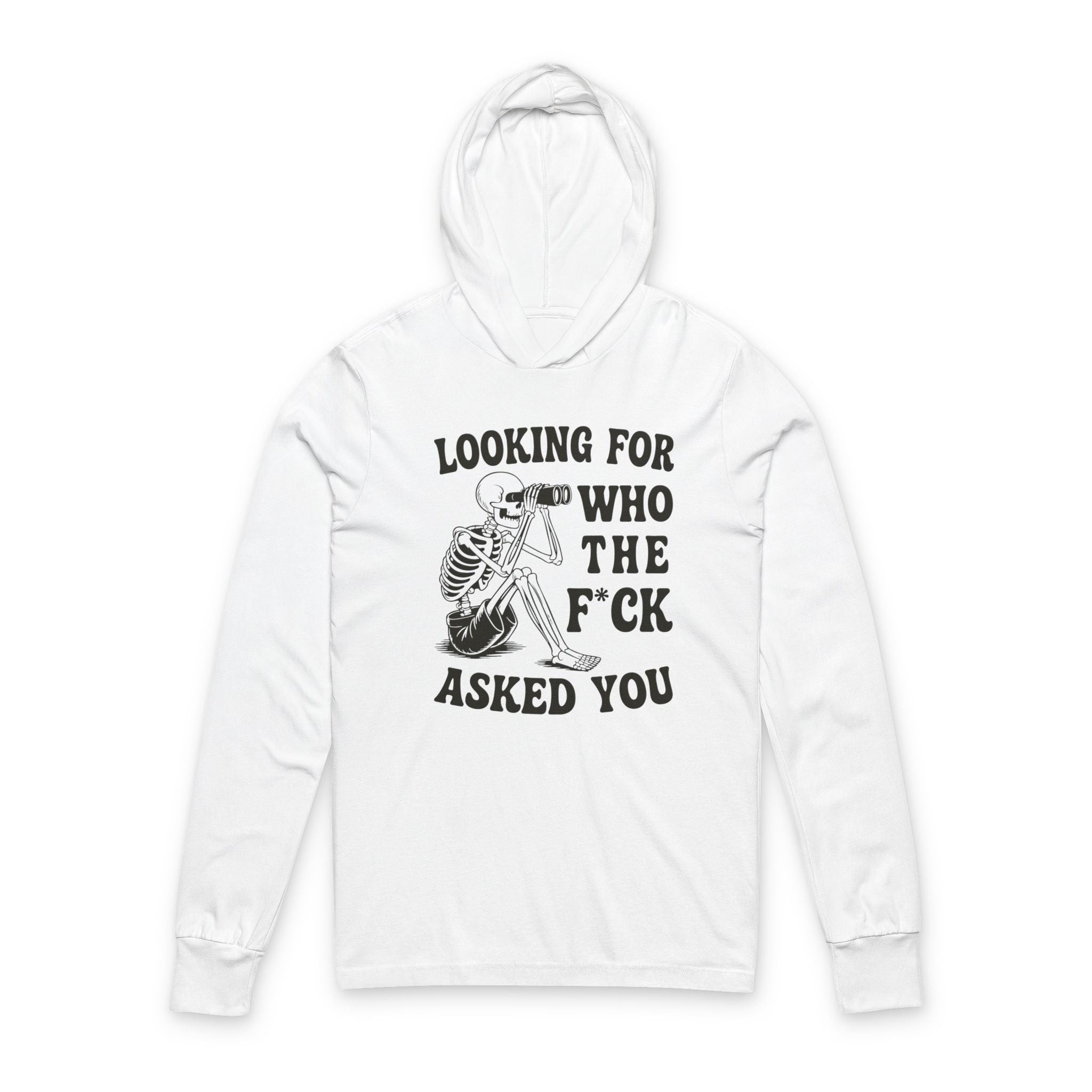 Funny Skeleton Hooded Tee, Unisex Hoodie, Halloween Humor Shirt, Casual Long Sleeve, Gift for Friends, Spooky Season Apparel