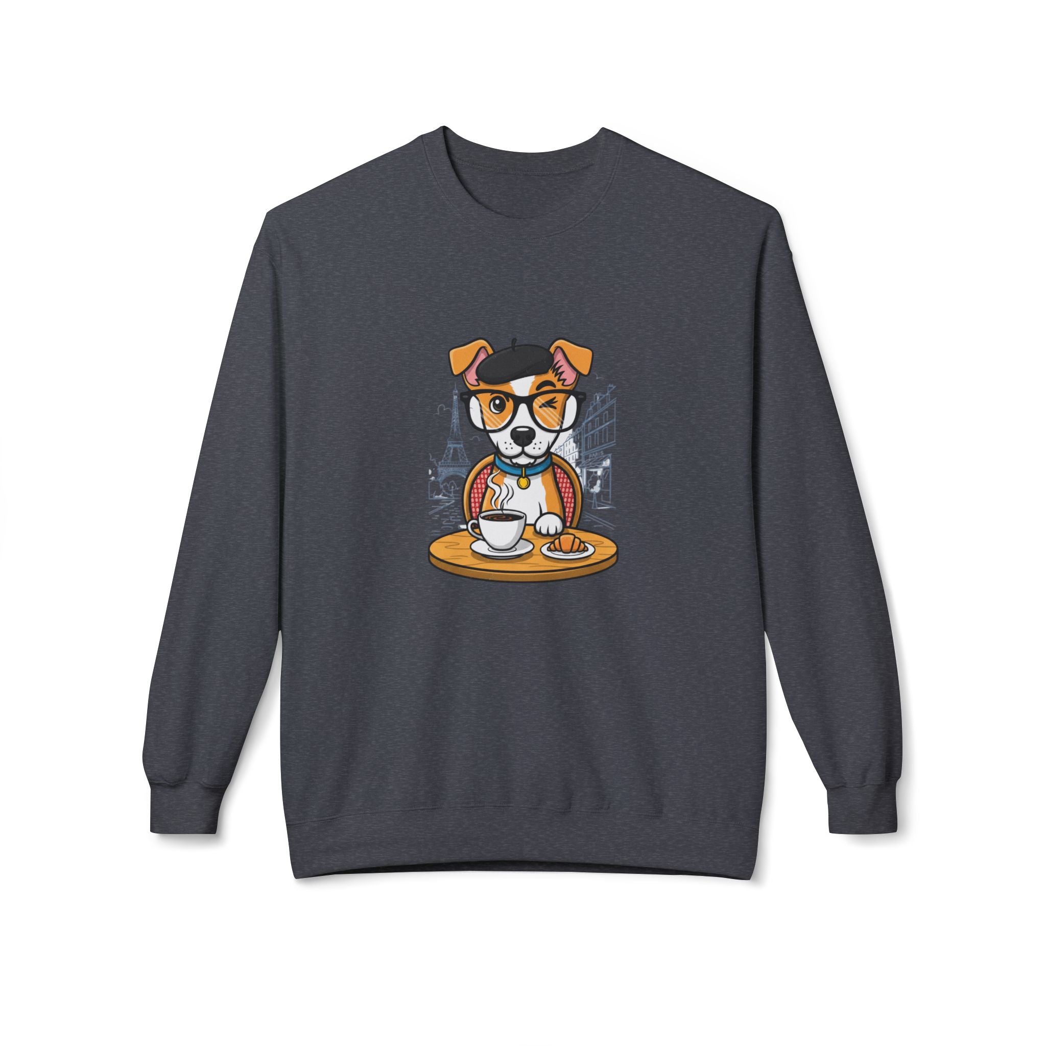 Cute Dog Coffee Lover Sweatshirt, Pet Lover Gift, Cozy Crewneck, Animal Lover Apparel, Funny Sweatshirt for Dog Moms, Casual Outfit