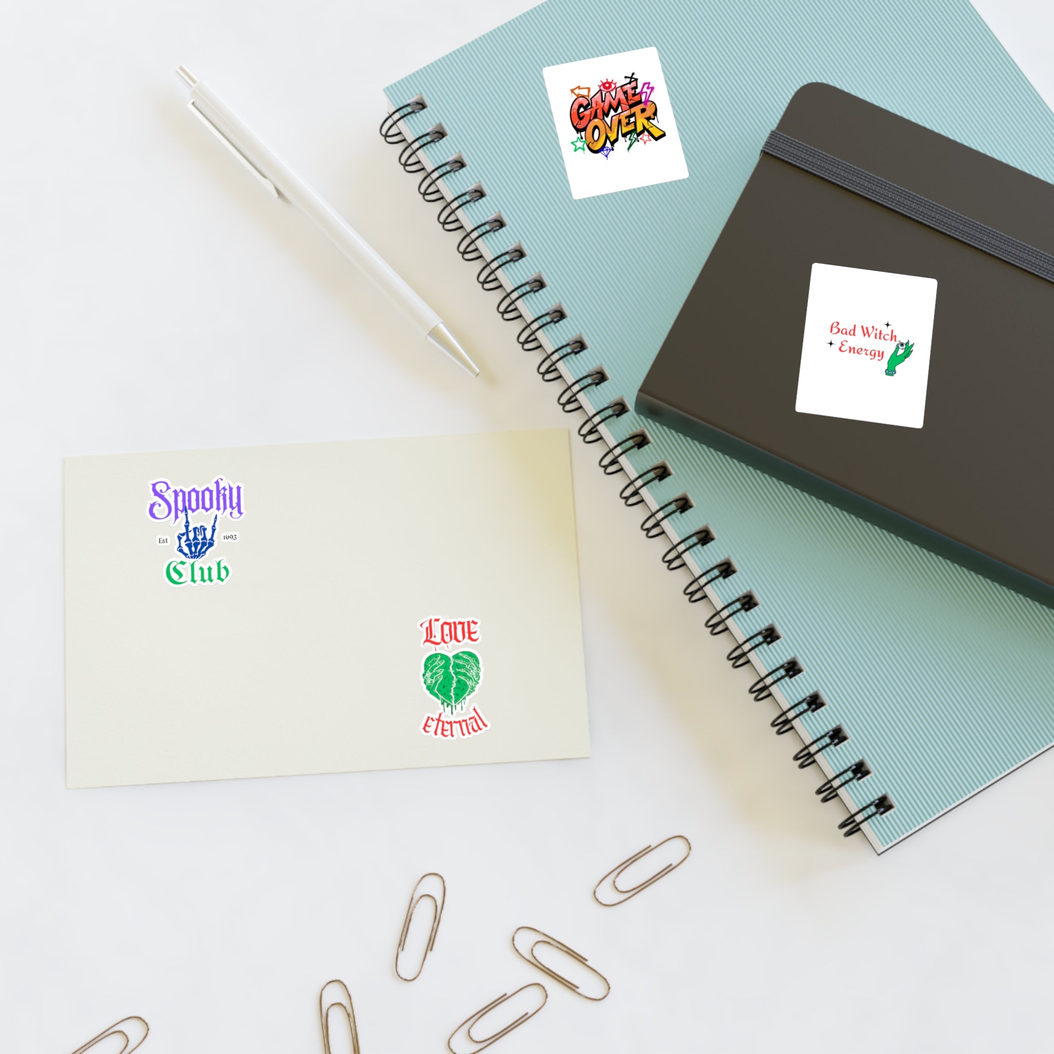 Spooky Themed Sticker Sheets for Crafting, Journaling, Halloween Decor, School Supplies, Party Favors