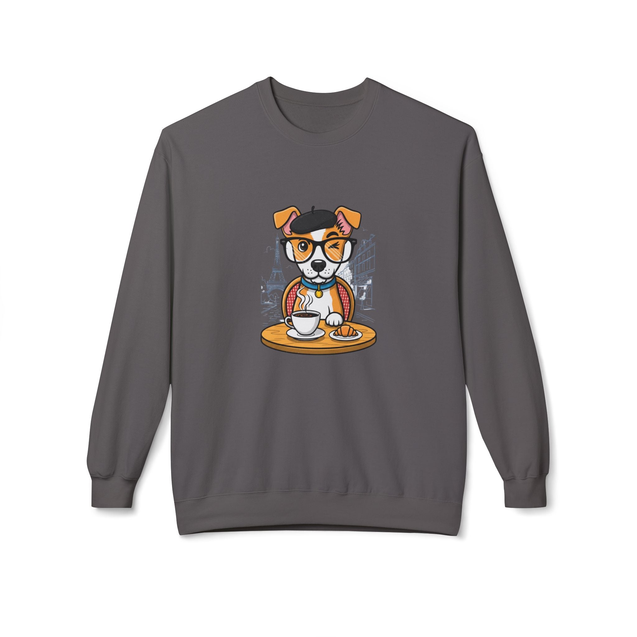 Cute Dog Coffee Lover Sweatshirt, Pet Lover Gift, Cozy Crewneck, Animal Lover Apparel, Funny Sweatshirt for Dog Moms, Casual Outfit