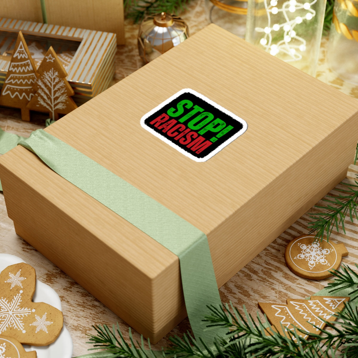 Stop Racism Kiss-Cut Stickers, Social Justice Decals, Laptop Stickers, Anti-Racism Stickers, Empowerment Wall Art