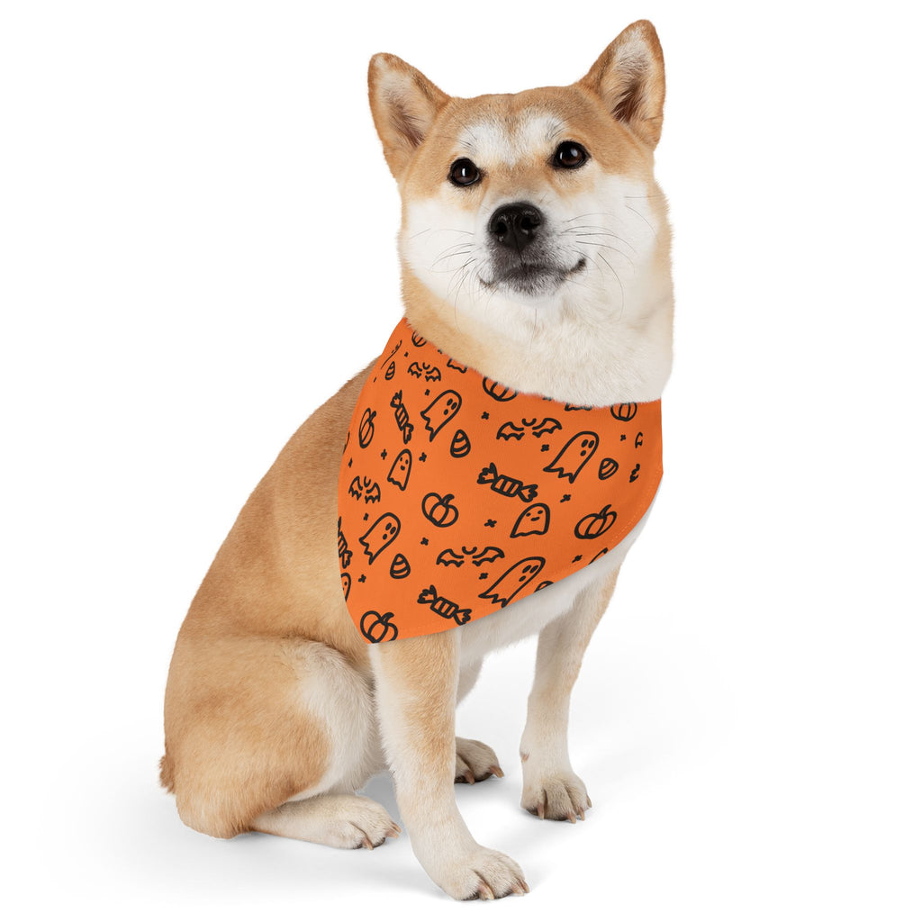 Festive Pet Bandana, Autumn Dog Accessory, Pumpkin Halloween Style, Stylish Collar Wrap, Pet Clothing for Fall Celebrations