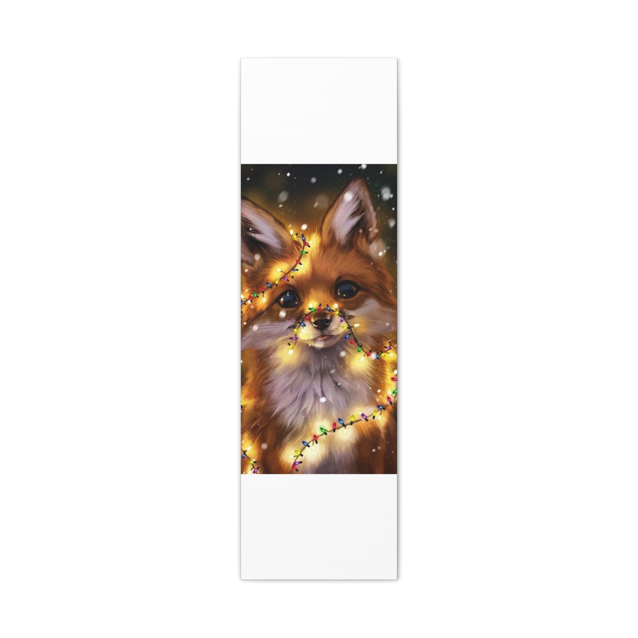 Christmas Fox Canvas Print, Holiday Wall Art, Cute Animal Decor, Light-Up Fox Artwork, Perfect Gift for Pet Lovers