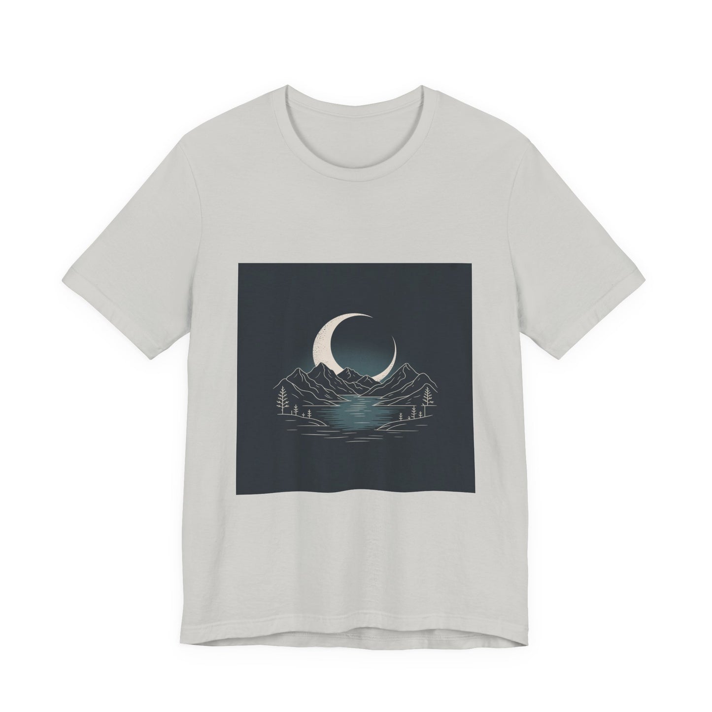 Moonlit Mountains Unisex Tee, Cozy Graphic T-Shirt, Casual Wear for Nature Lovers, Gift for Campers, Perfect for Outdoor Adventures