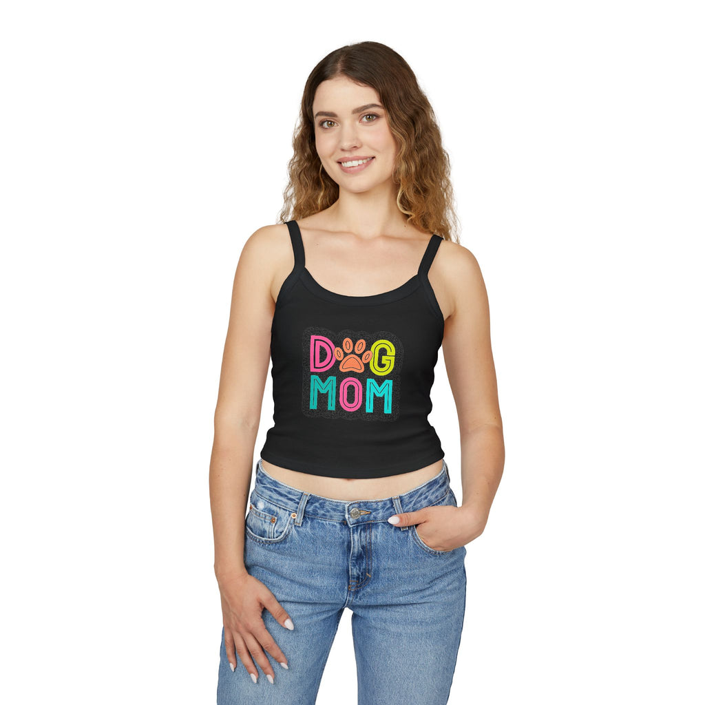 Dog Mom Spaghetti Strap Tank Top - Cute Pet Lover Shirt! Perfect for Summer, Gifts for Dog Lovers, Casual Wear, Pet Owners, Animal Lovers