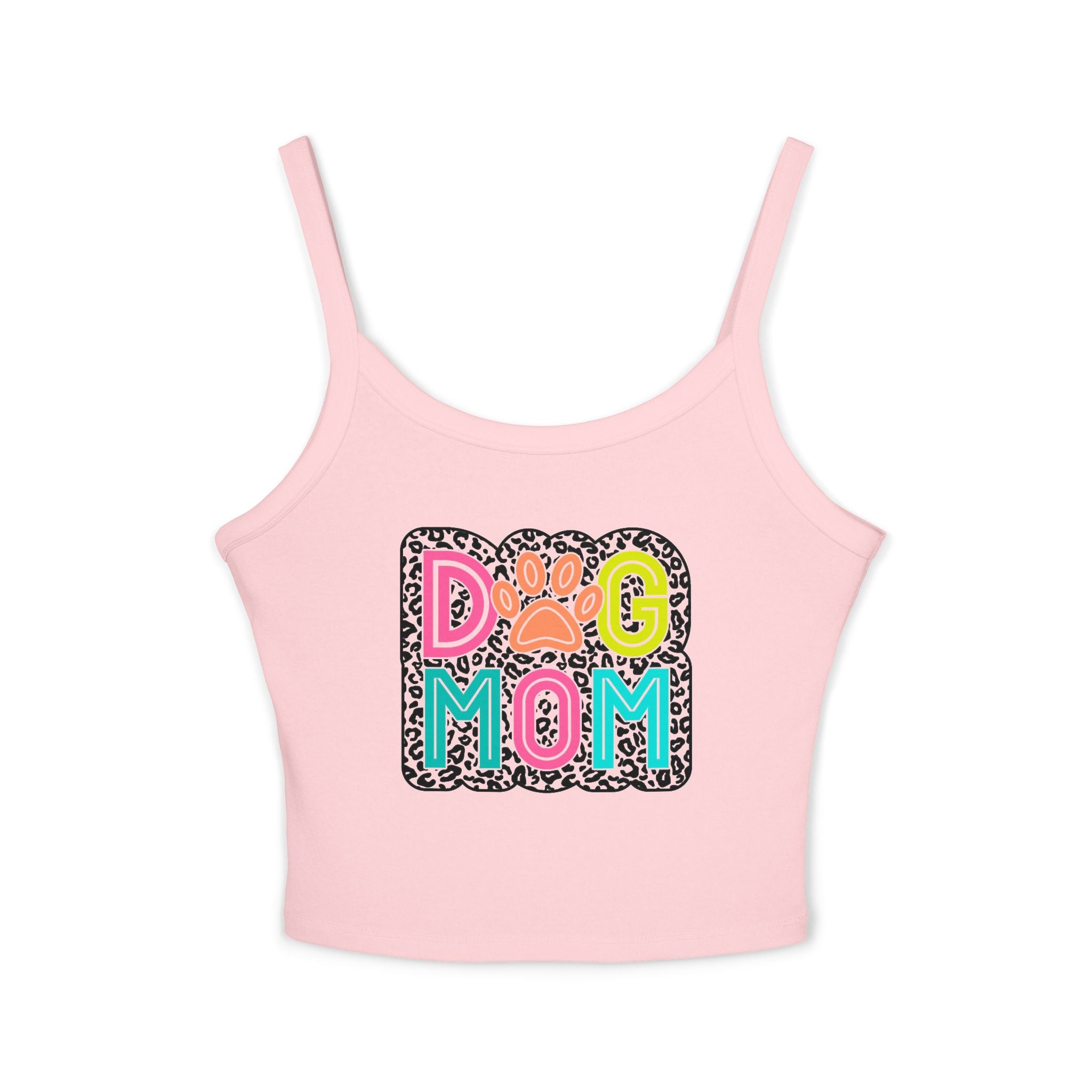 Dog Mom Spaghetti Strap Tank Top - Cute Pet Lover Shirt! Perfect for Summer, Gifts for Dog Lovers, Casual Wear, Pet Owners, Animal Lovers