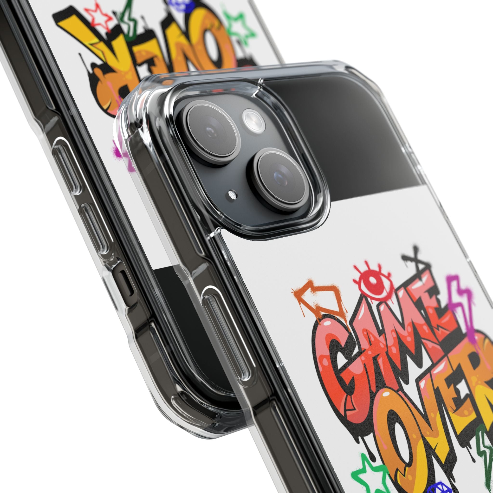 Colorful Game Over Magnetic Phone Case, Custom Impact Case, Fun Phone Accessory, Gifts for Gamers, Unique Phone Cover