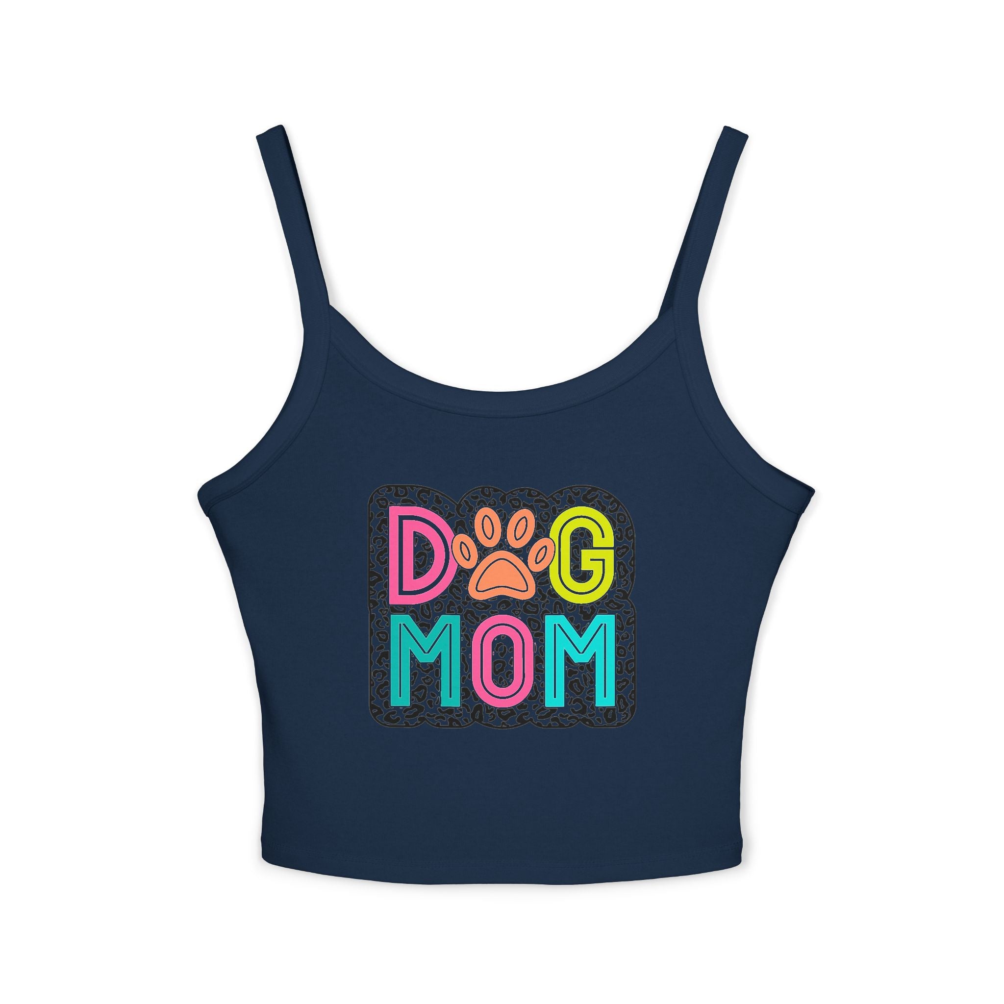 Dog Mom Spaghetti Strap Tank Top - Cute Pet Lover Shirt! Perfect for Summer, Gifts for Dog Lovers, Casual Wear, Pet Owners, Animal Lovers