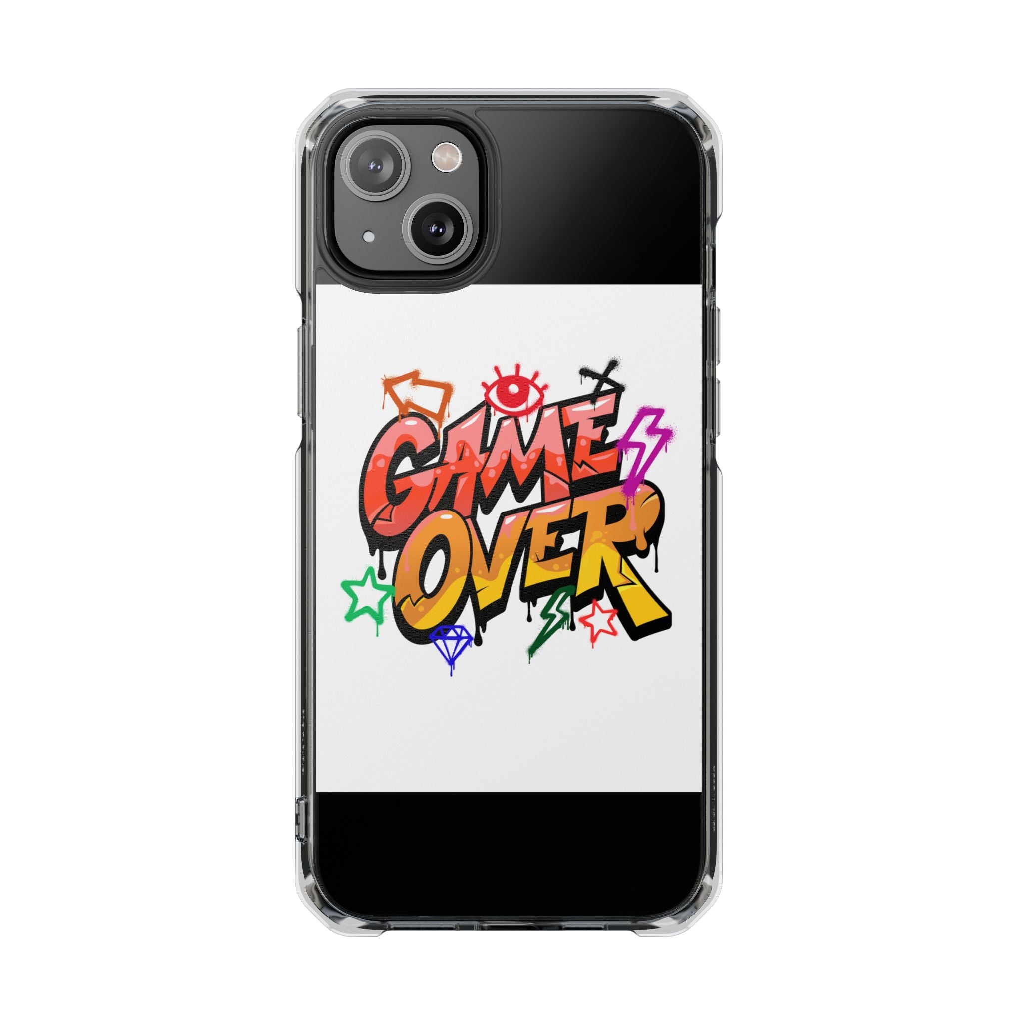 Colorful Game Over Magnetic Phone Case, Custom Impact Case, Fun Phone Accessory, Gifts for Gamers, Unique Phone Cover