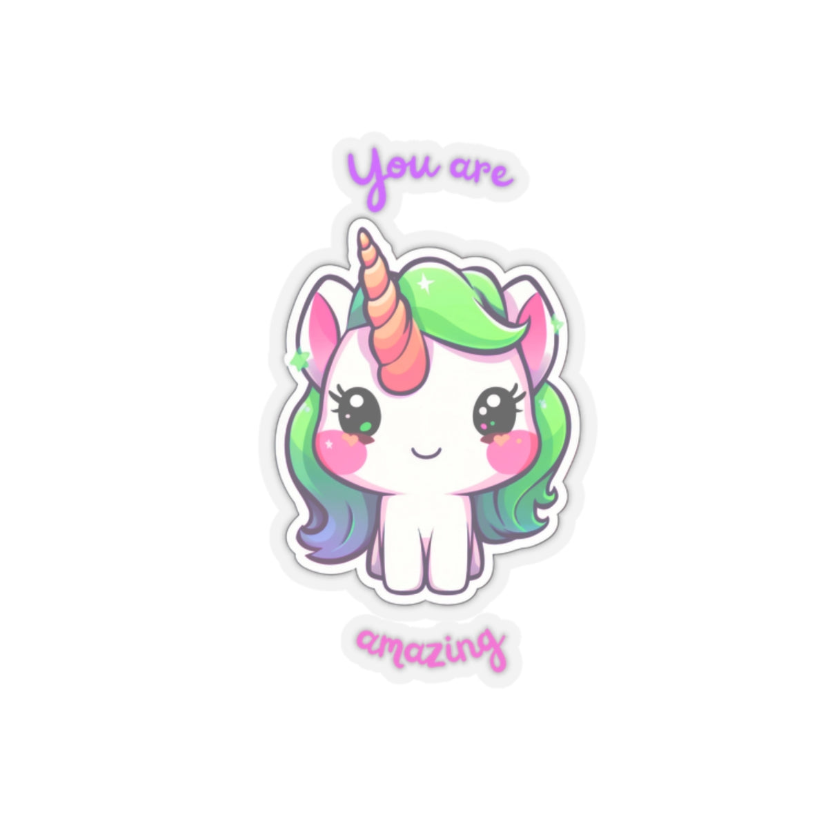 Cute Unicorn Kiss-Cut Stickers - You Are Amazing, Laptop Decor, Gift for Friends, Journals, Party Favors, Kids Stickers