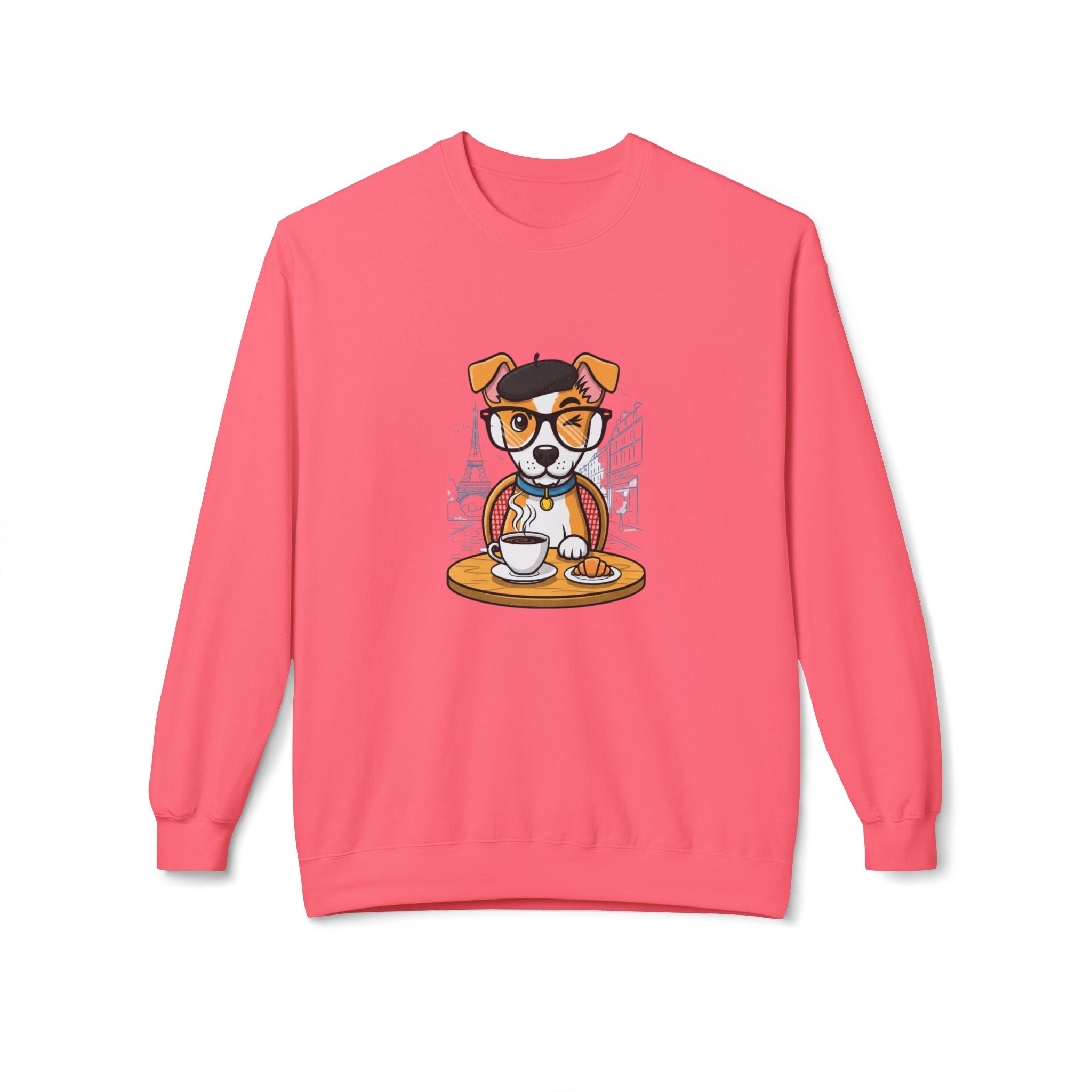 Cute Dog Coffee Lover Sweatshirt, Pet Lover Gift, Cozy Crewneck, Animal Lover Apparel, Funny Sweatshirt for Dog Moms, Casual Outfit