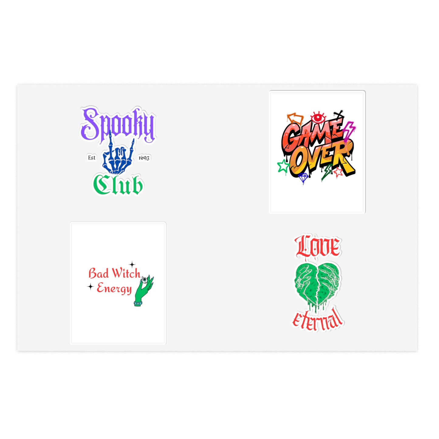 Spooky Themed Sticker Sheets for Crafting, Journaling, Halloween Decor, School Supplies, Party Favors