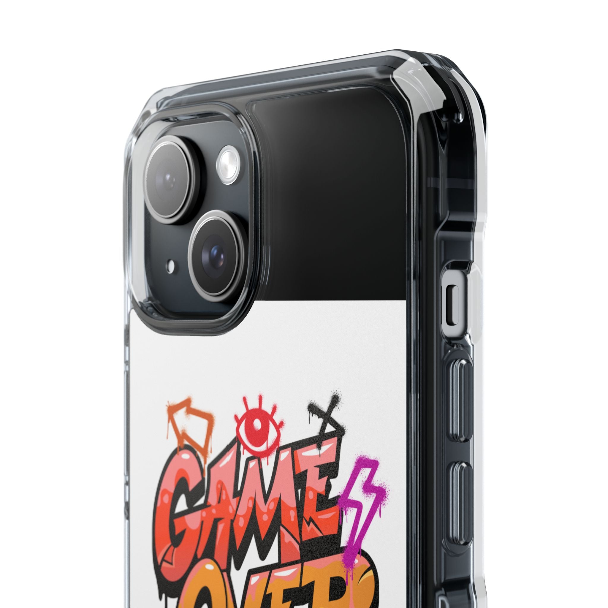 Colorful Game Over Magnetic Phone Case, Custom Impact Case, Fun Phone Accessory, Gifts for Gamers, Unique Phone Cover