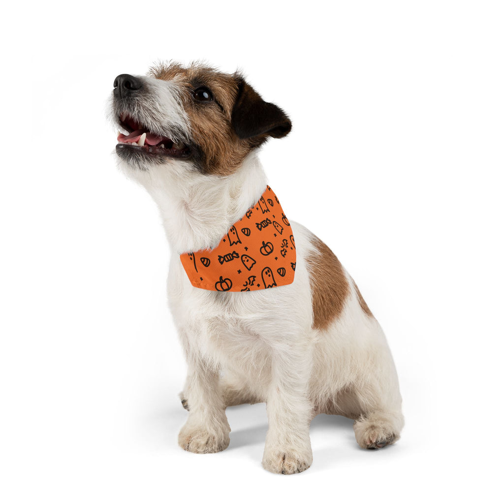 Festive Pet Bandana, Autumn Dog Accessory, Pumpkin Halloween Style, Stylish Collar Wrap, Pet Clothing for Fall Celebrations