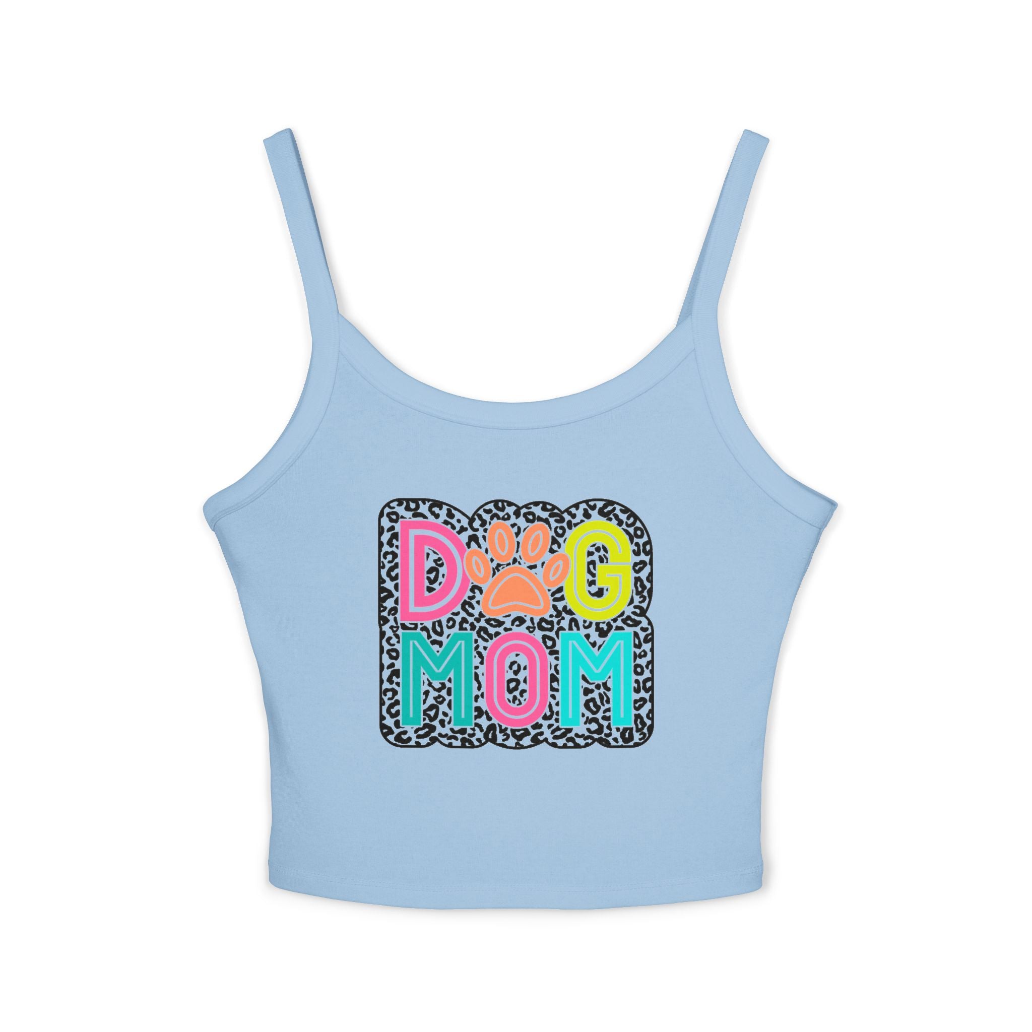 Dog Mom Spaghetti Strap Tank Top - Cute Pet Lover Shirt! Perfect for Summer, Gifts for Dog Lovers, Casual Wear, Pet Owners, Animal Lovers