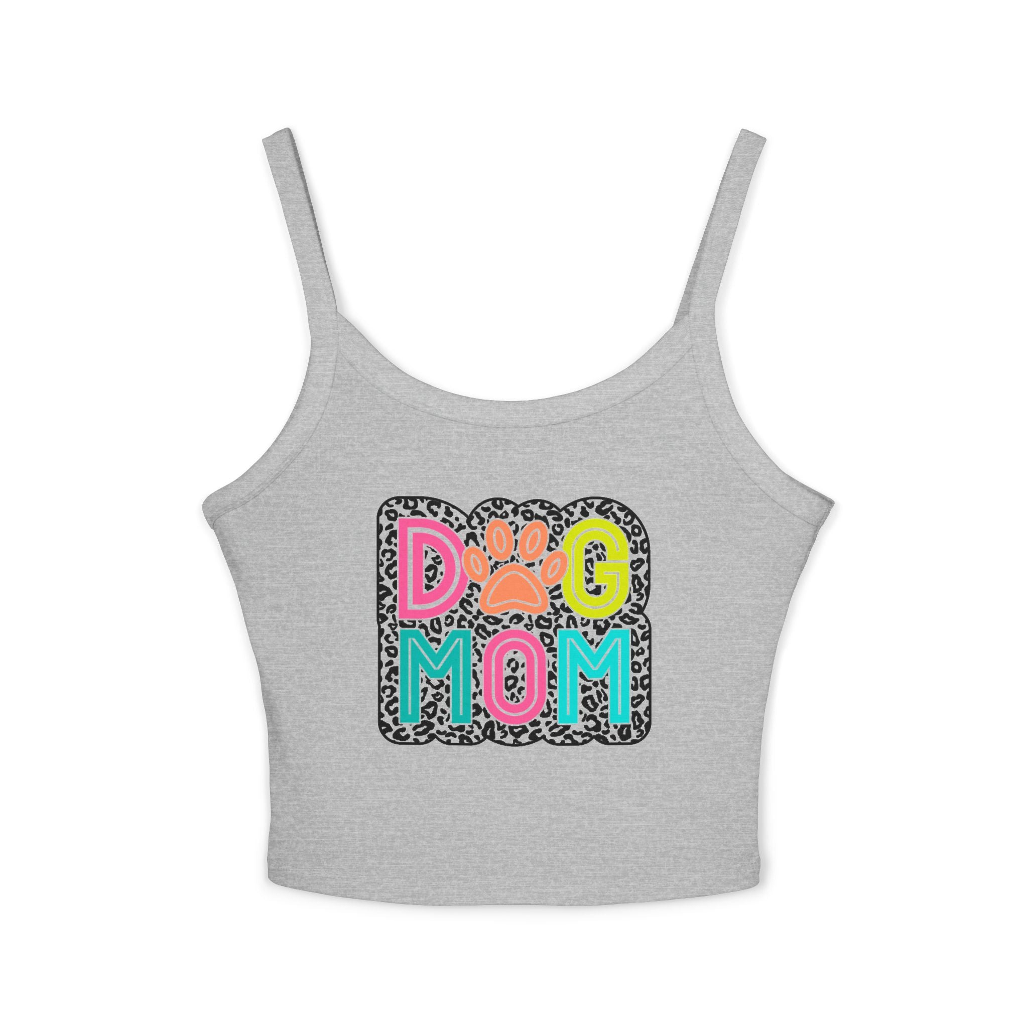 Dog Mom Spaghetti Strap Tank Top - Cute Pet Lover Shirt! Perfect for Summer, Gifts for Dog Lovers, Casual Wear, Pet Owners, Animal Lovers