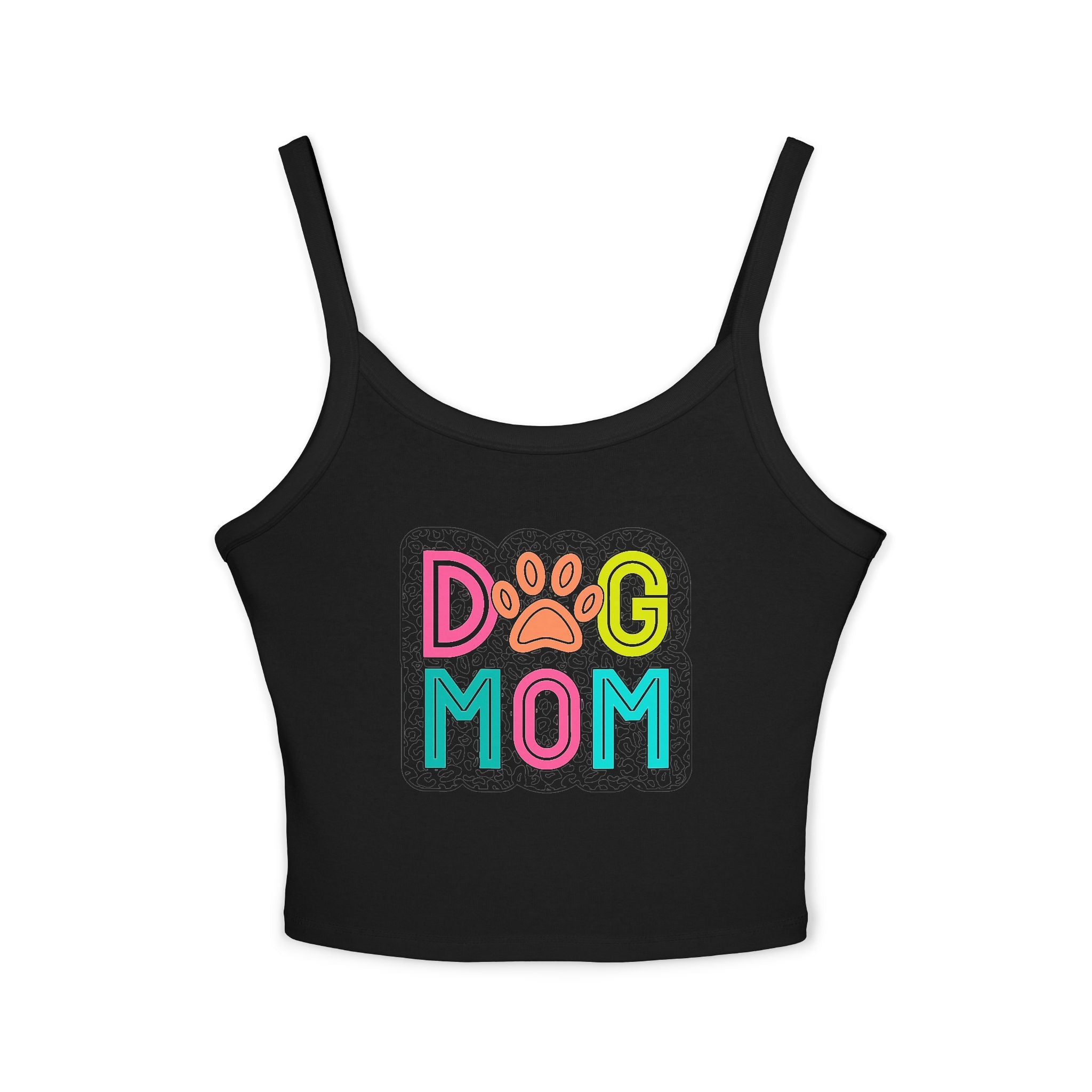 Dog Mom Spaghetti Strap Tank Top - Cute Pet Lover Shirt! Perfect for Summer, Gifts for Dog Lovers, Casual Wear, Pet Owners, Animal Lovers