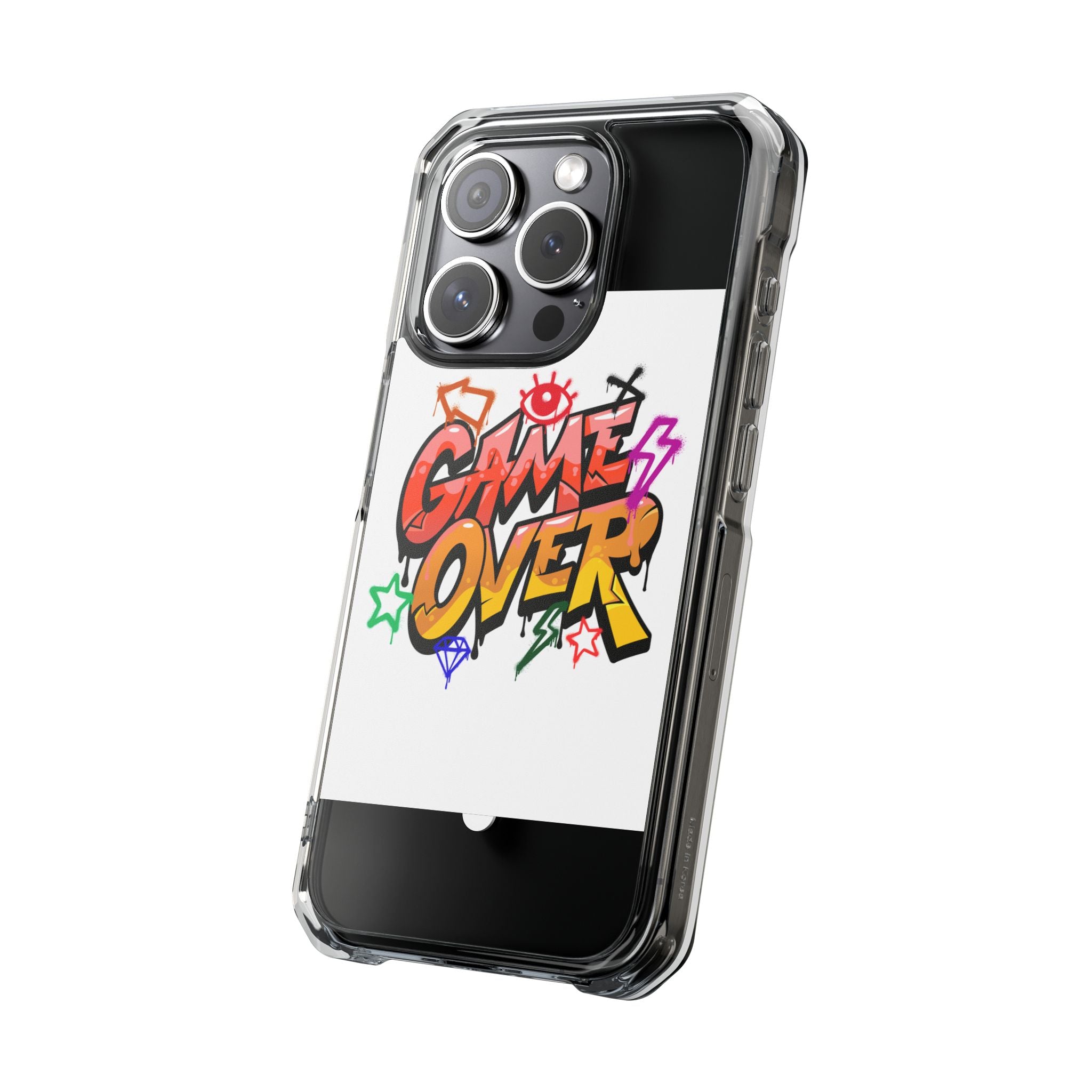 Colorful Game Over Magnetic Phone Case, Custom Impact Case, Fun Phone Accessory, Gifts for Gamers, Unique Phone Cover