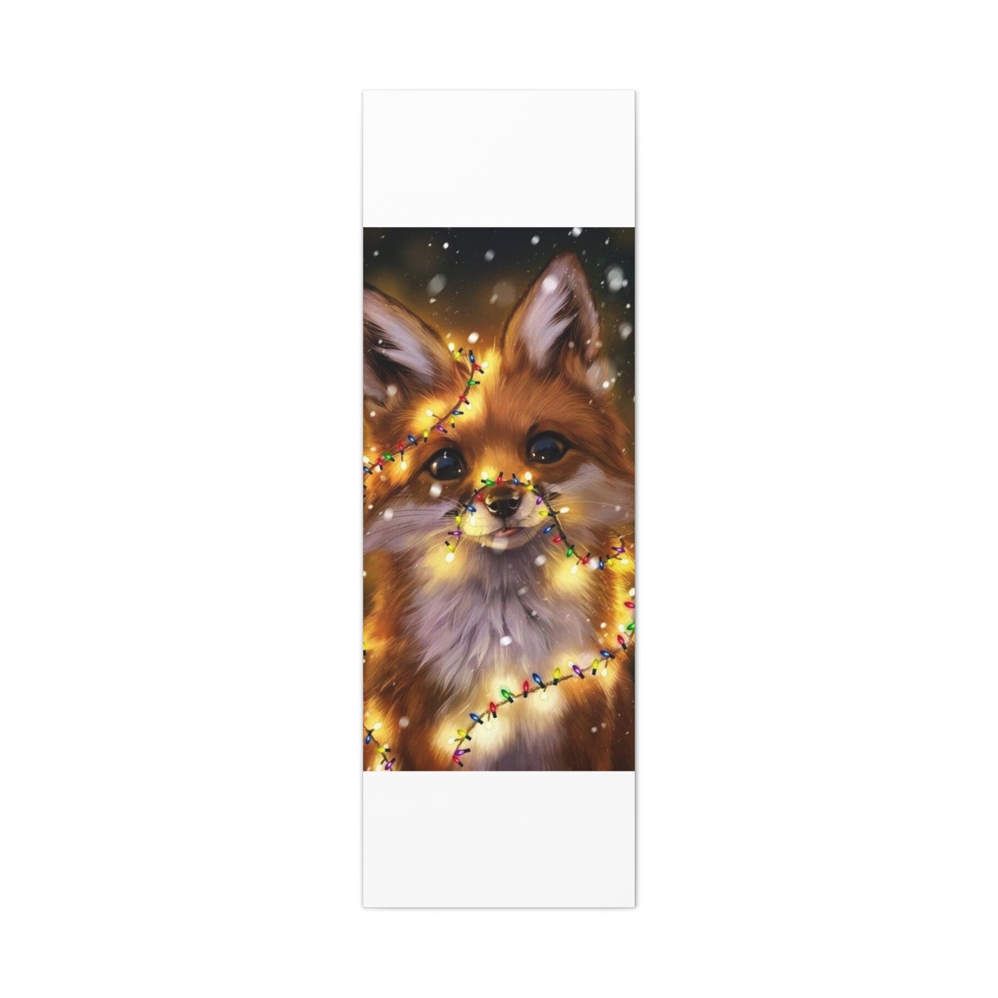 Christmas Fox Canvas Print, Holiday Wall Art, Cute Animal Decor, Light-Up Fox Artwork, Perfect Gift for Pet Lovers
