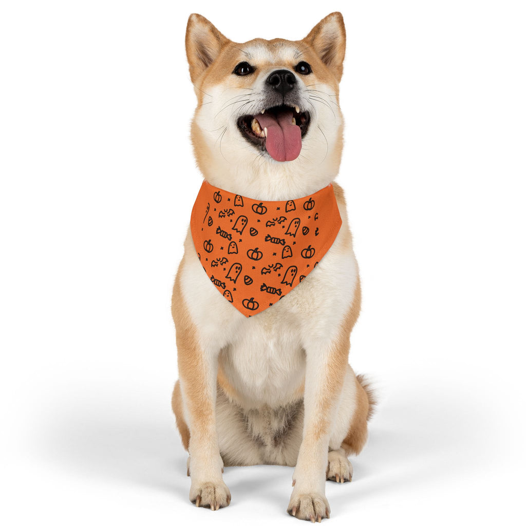 Festive Pet Bandana, Autumn Dog Accessory, Pumpkin Halloween Style, Stylish Collar Wrap, Pet Clothing for Fall Celebrations