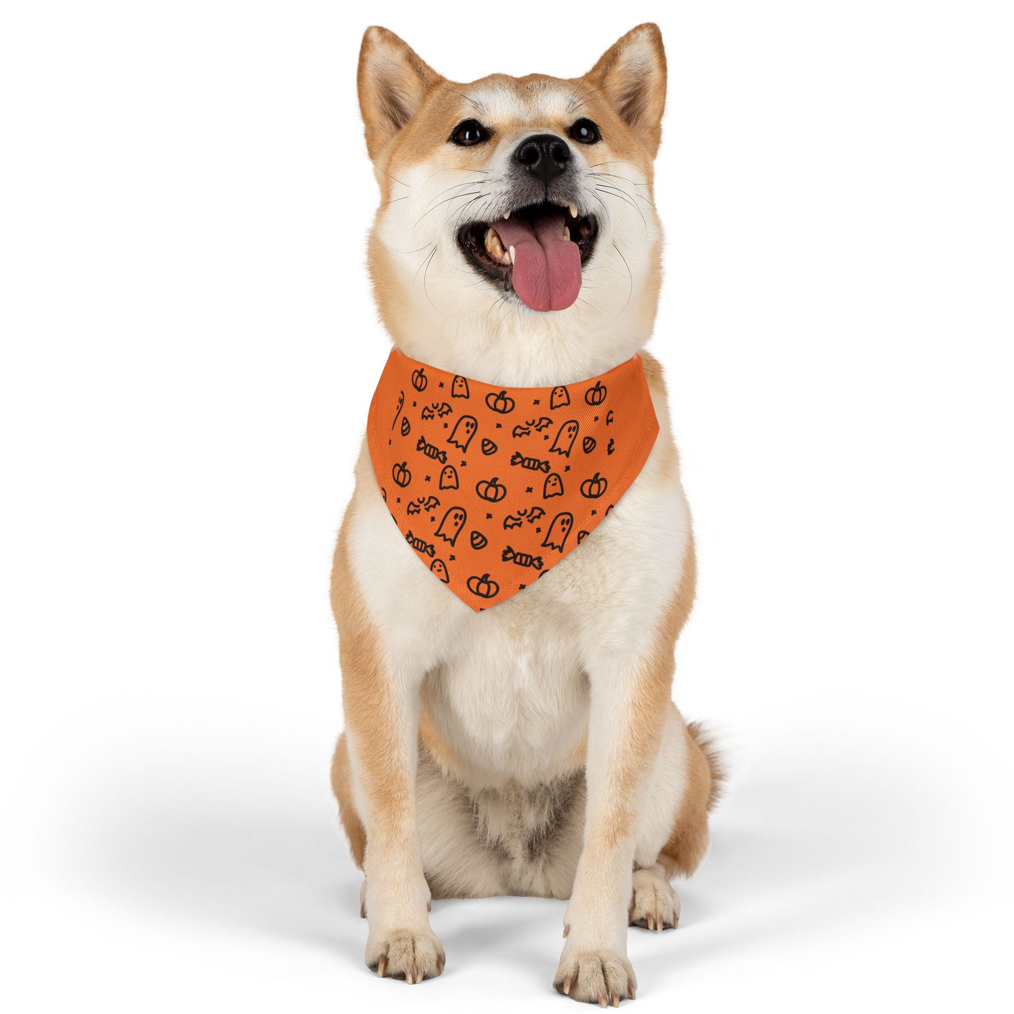 Festive Pet Bandana, Autumn Dog Accessory, Pumpkin Halloween Style, Stylish Collar Wrap, Pet Clothing for Fall Celebrations