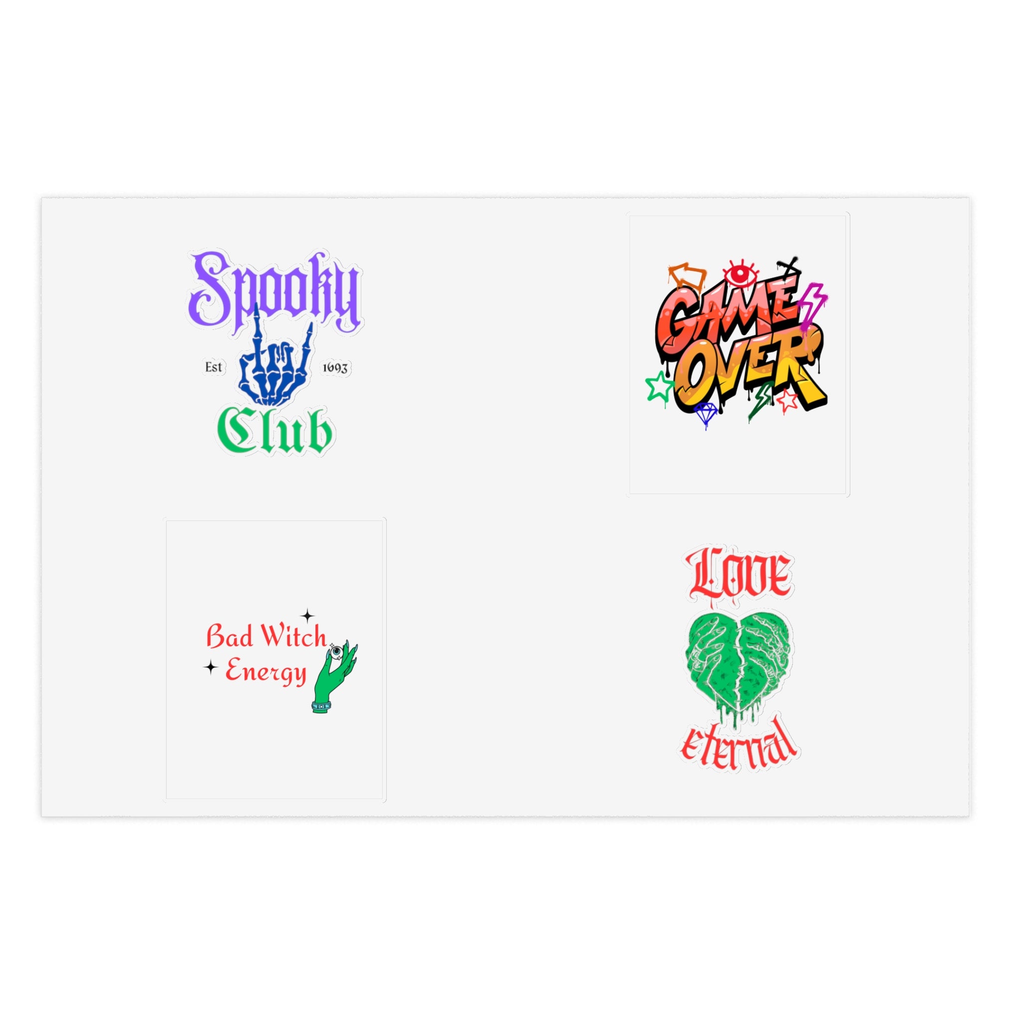 Spooky Themed Sticker Sheets for Crafting, Journaling, Halloween Decor, School Supplies, Party Favors